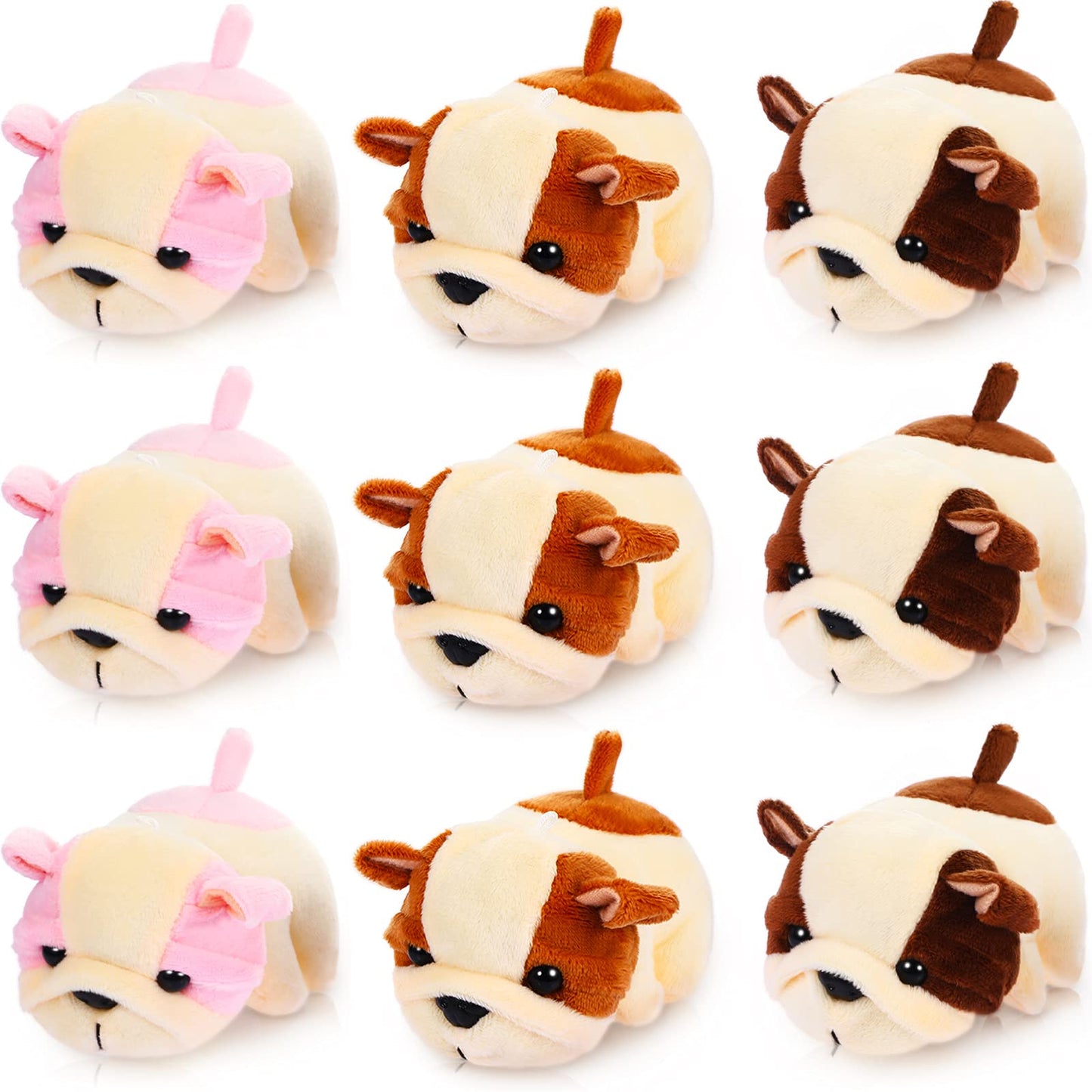 Sumind 9 Pcs 4" 5" Mini Plush Stuffed Dog Party Favor Small Puppy Stuffed Animal Bulk Soft Toy Doll Cute for Kids Graduation School Gift Baby Shower Birthday Adopt Party(Fluffy Puppy)