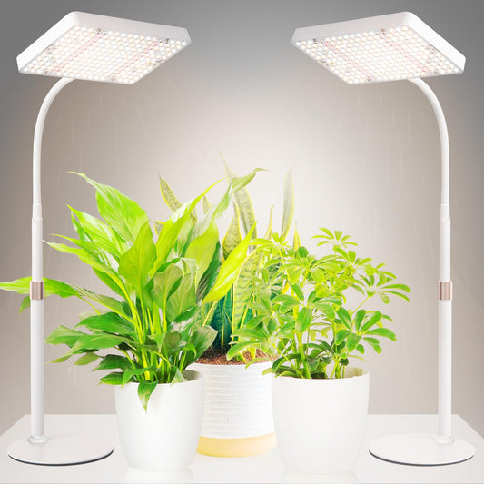 JINHONGTO 2Pack Desk Grow Light LED Full Spectrum UV IR, Veg Seed Starting Seedlings Bonsai Houseplant Plant Light, Table Top Grow Lights for Indoor Plants, 16"-24" Height Adjustable