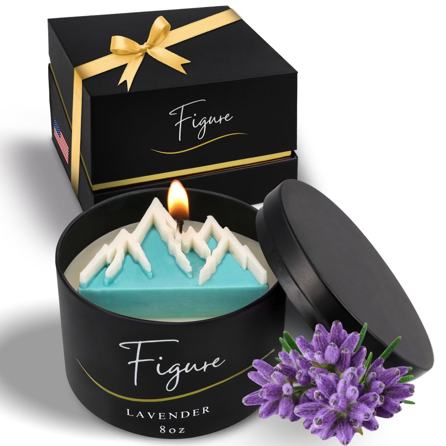 Mountain Lavender Scented Candle – All Natural Aromatherapy for Women, Men, Camping, Outdoor Use | Made in USA | Beeswax & Soy Wax | Rustic Cabin & Farmhouse Decor | Premium Gift Box