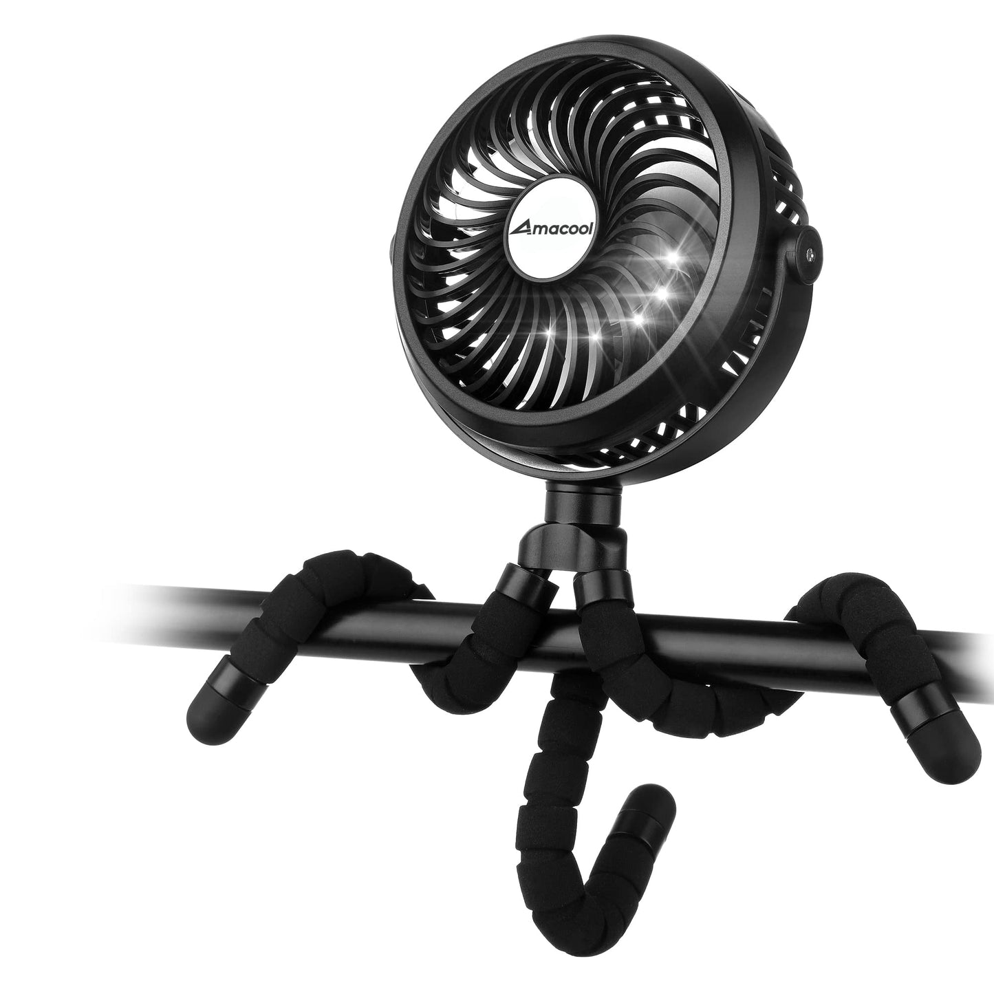 AMACOOL Battery Operated Stroller Fan, Baby Travel Essentials for Beach Disney, Newborn Boy & Girl Showers Gifts Registry Search, Rechargeable Clip On Fan for Car Seat Wagon Crib Bike Treadmill