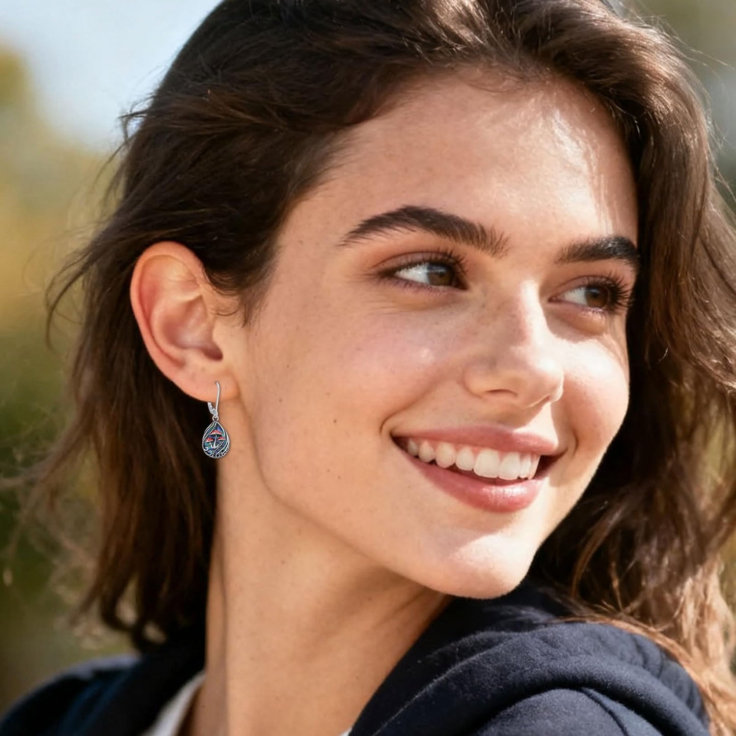 YYmqmq Mushroom Earrings for Women 925 Sterling Sliver Abalone Filigree Dangle Earrings Leverback Jewelry Mushroom Gifts for Women Girlfriend