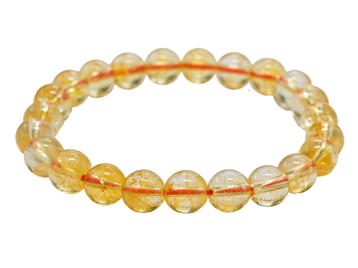 Amazing Gemstone Citrine Bracelet, Gifts For Men & Women - Protection Healing Crystal Bracelet - 8mm Gemstone Beaded Stretchable Bracelet, Pulseras Para Hombres Mujer Stocking Stuffers (Regular)