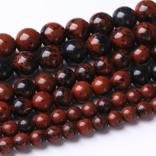 48PCS 8MM Red Black Jasper Stone Beads Energy Healing Beads for DIY Jewelry Bracelet Necklace Making for Jewelry Making 15Inch