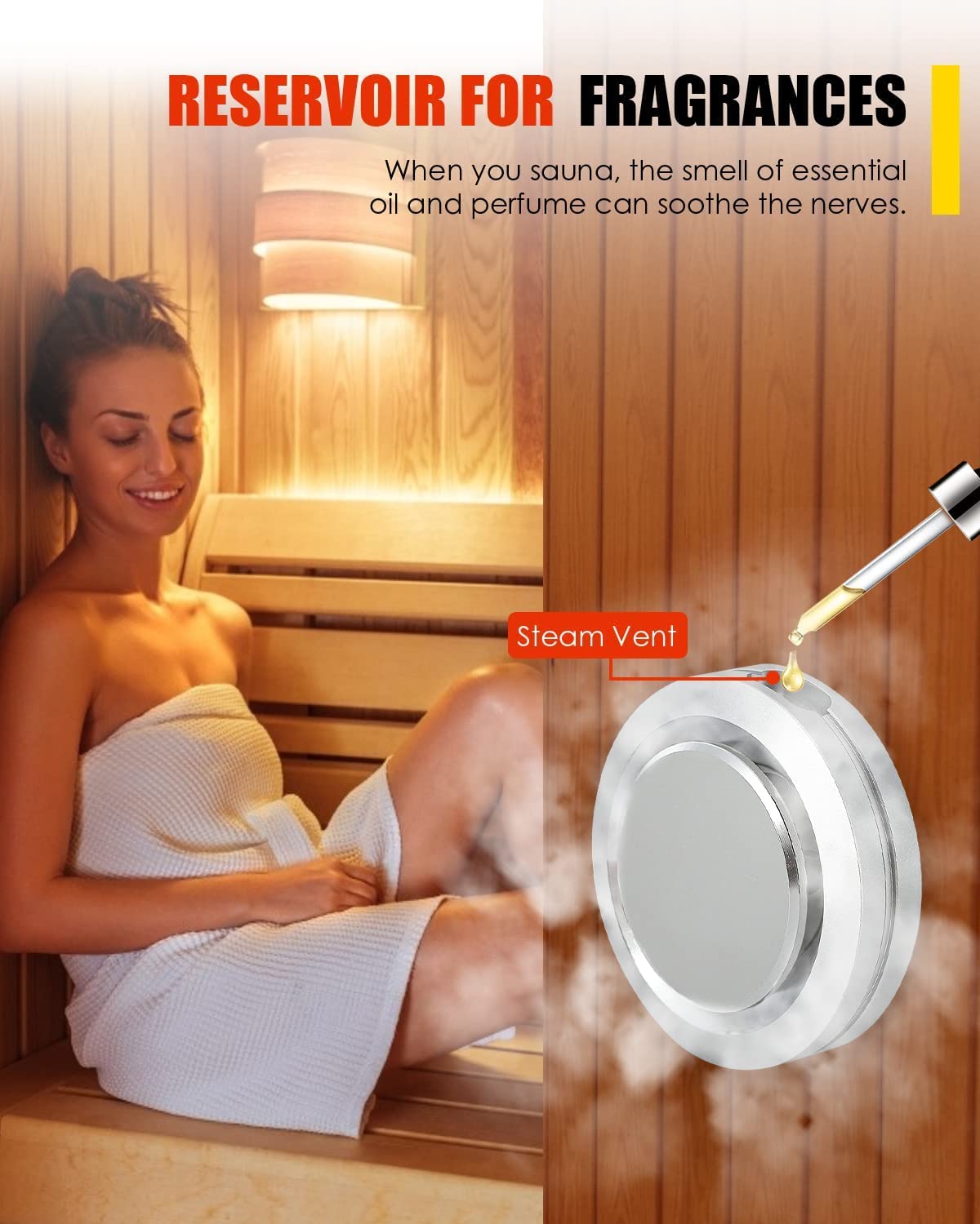 CGOLDENWALL 12KW Commercial Self-Draining Steam Generator Shower System Home Steam Bath Spa Generator 30 min to 12 Hours with Auto Drain 95-131℉ for Suitable Space Heating 12 m³/424 Cubic feet (12KW)