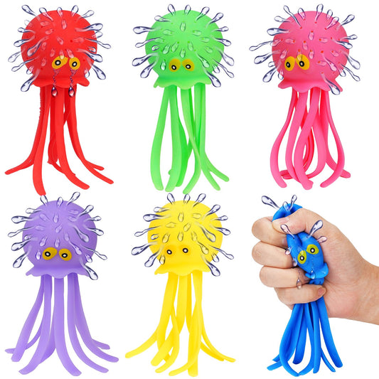 6 Pcs Octopus Water Balls Bath Toy, Sensory Stress Relief Floating Pool Beach Bathtub Toy Reusable Water Bomb Splash Balls, Christmas and Easter Goodie Bag Fillers for Baby Toddler Kids