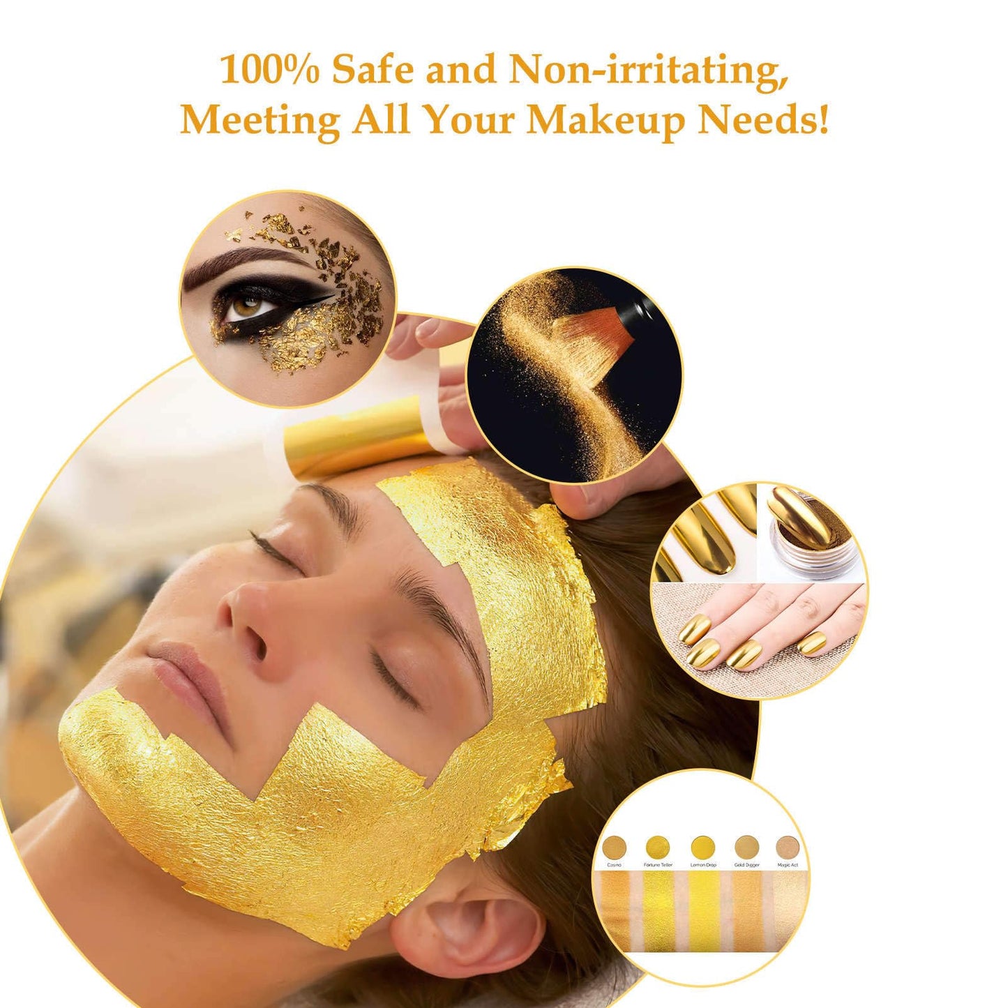 dshyuauoci 50 Sheets Gold Leaf, Premium 24K Gold Foil Sheets 3.15×3.15 Inches Craft Art Decoration Perfect for Decorating Cakes Art DIY Projects Nail Art Phone Cases Photo Frames Gold Plating