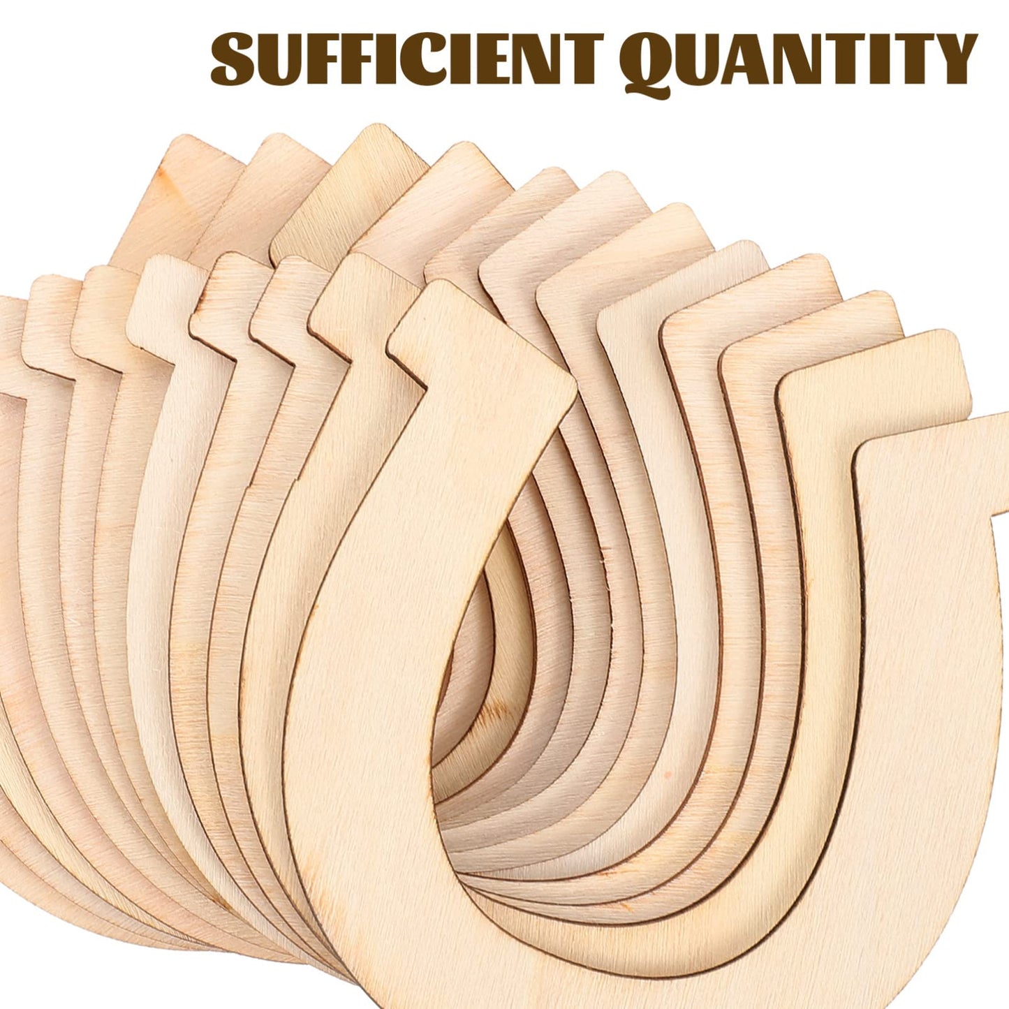 EXCEART Horseshoe Shape Unfinished Wood Slices 3.6 Inch DIY Wooden Cutouts for Kids Hand-Painted Crafts Home and Holiday Decoration
