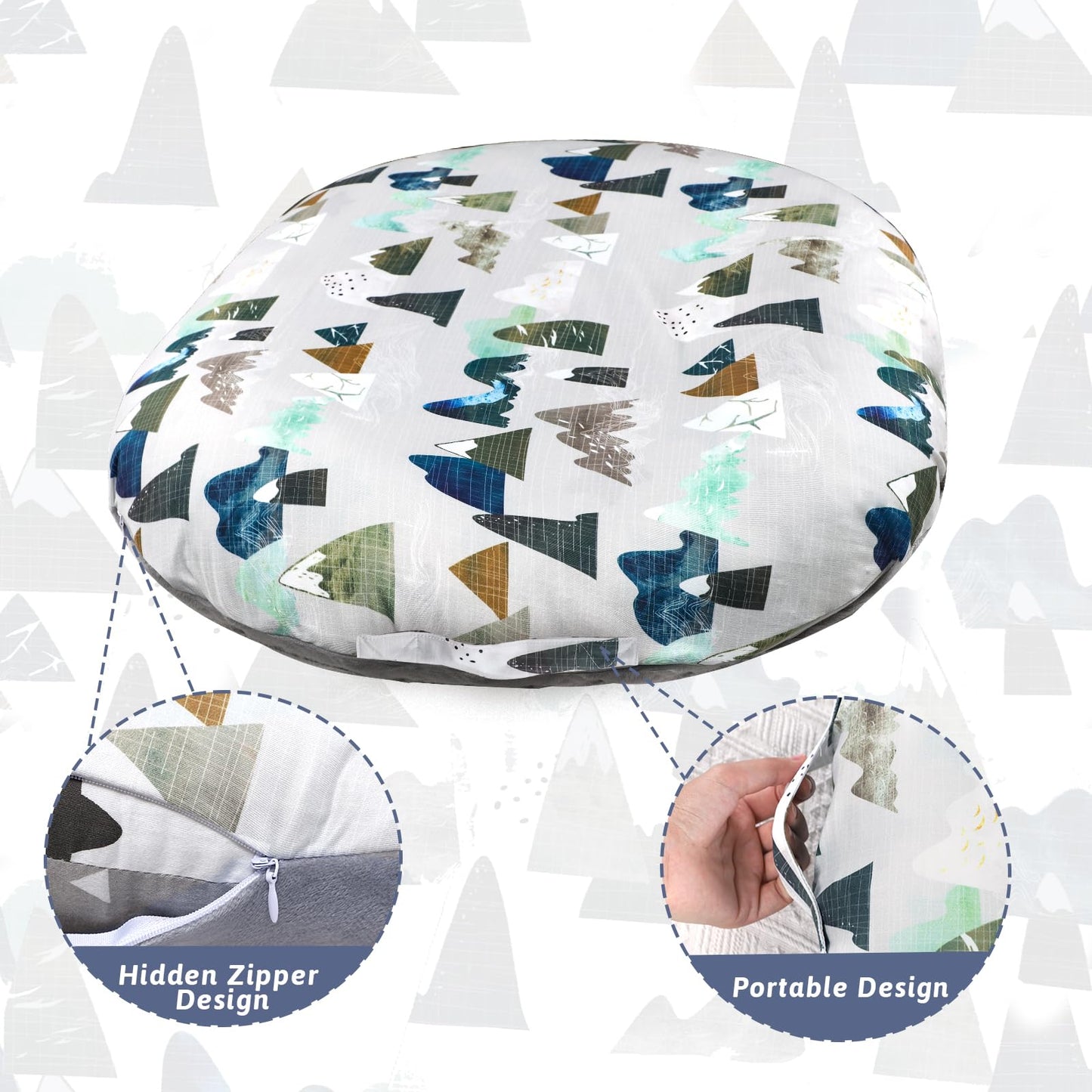 TANOFAR Newborn Lounger Cover, Baby Lounger Pillow Covers for Girls Boys, Removable Cover for Infant Lounger Pillow Cover, Breathable & Comfortable, Mountains