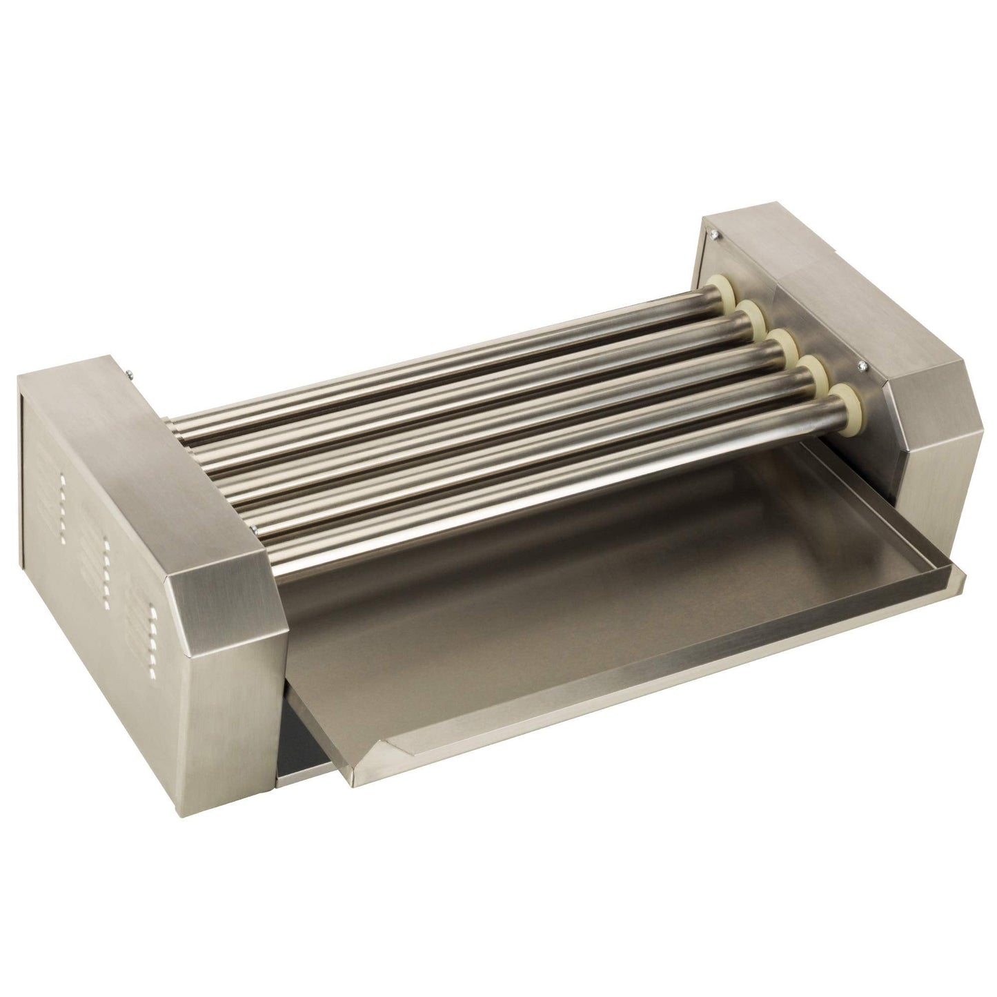 RollerDog Funtime RDB12SS Stainless Steel Non Stick Hot Dog Roller Grill with Drip Pan with Dual Temperature Controls