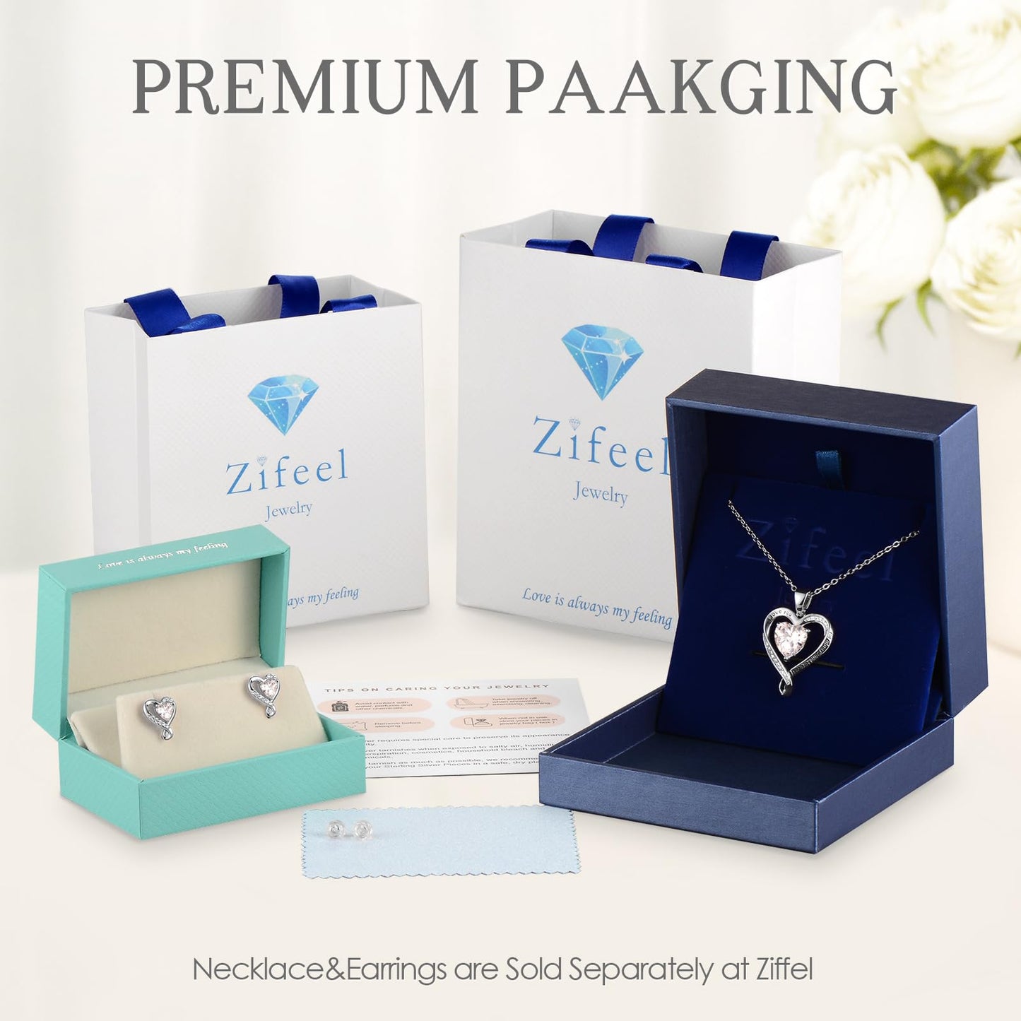 Zifeel Earrings for Women, 925 Sterling Silver Birthstone Heart Studs Earring for Girlfriend Wife, Anniversary Birthday Christmas Valentines Mother’s Day Gifts Jewelry for Women Wife Her Mom