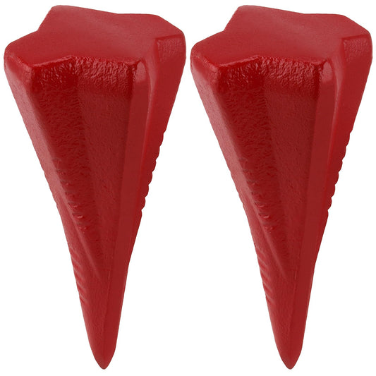 ZEONHAK 4lbs Diamond Wood Splitting Wedge - 4-Direction Steel Splitter for Wood, 2 PCS, Red