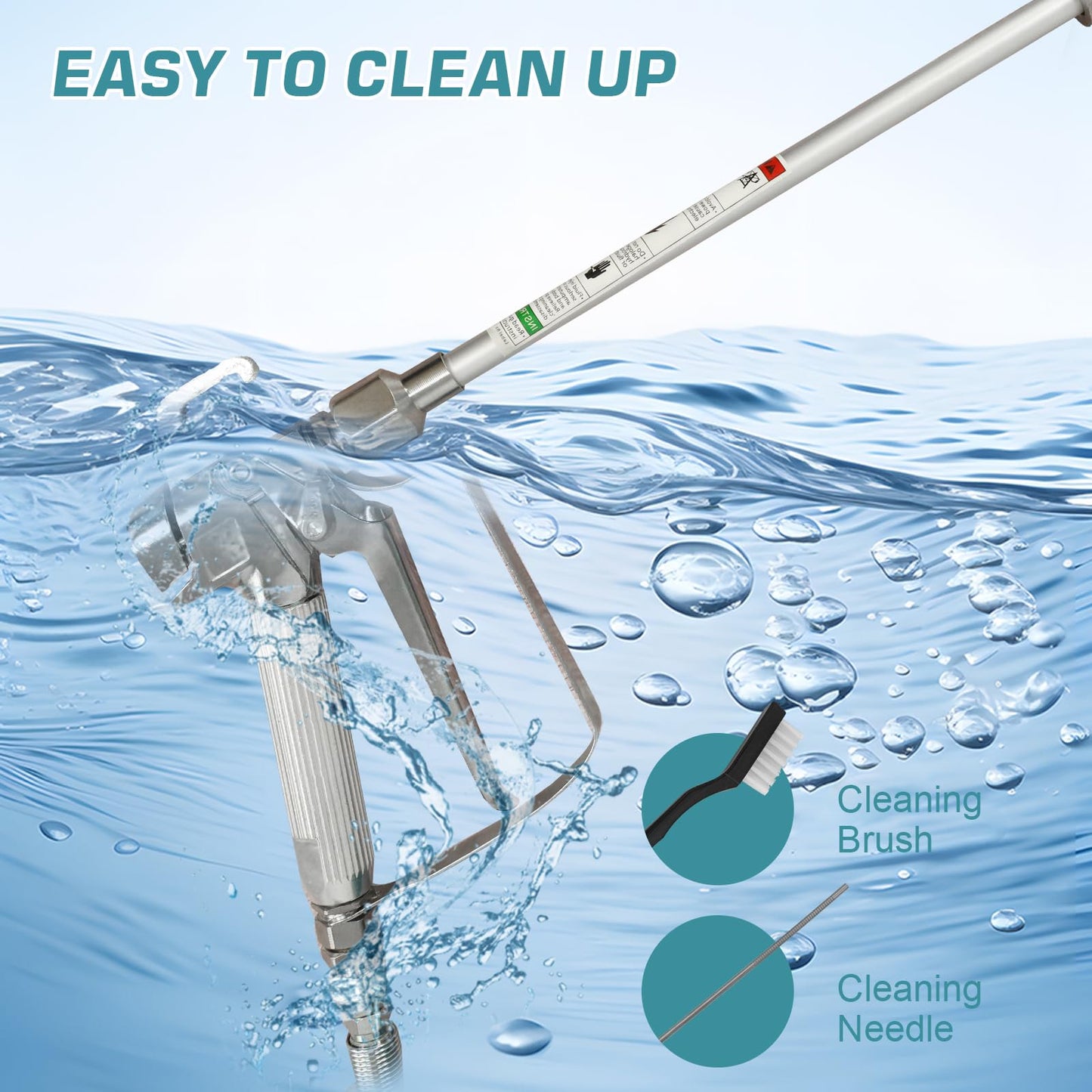GarveeTech X10 Airless Paint Sprayer, 0.32GPM Stand Paint Sprayer, 3300 PSI 750W High Efficiency Paint Sprayer Machine with Extension Pole and Cleaning Kits for House Fence Painting DIY Furniture