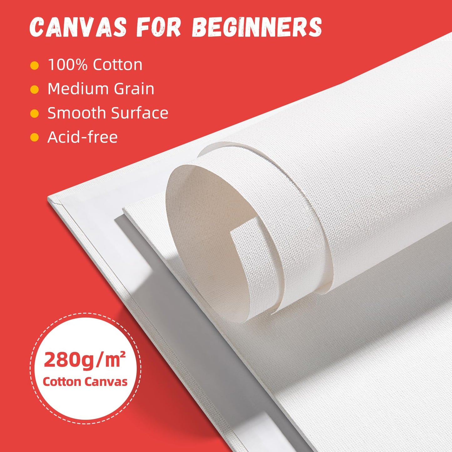 Simetufy 72 Pack Small Canvas Boards for Painting 5 x 7 inch, Flat Canvas Panels for Kids- Gesso Primed Acid-Free 100% Cotton for Acrylics Oil Watercolor Tempera Paints