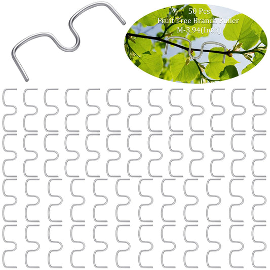 MorningRo 50 Pcs Fruit Tree Limb Spreaders Plant Tying Machine Puller Branch Spreaders Plum Tree Open Angle Pull Branch Stereotyped Tying Bending Farm Tools, M-3.15(Inch), Galvanized