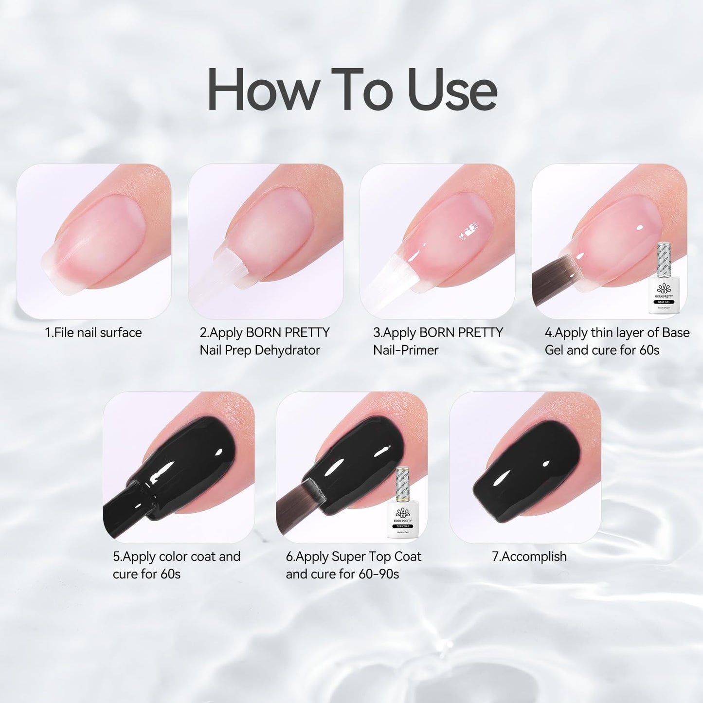 Born Pretty Gel Nail Polish No Wipe Base Gel Coat,15ml for Gel Nail Polish Soak Off LED Nail Lamp Gel Base Gel Upgraded Formula Long-Lasting DIY Home and Nail Salon