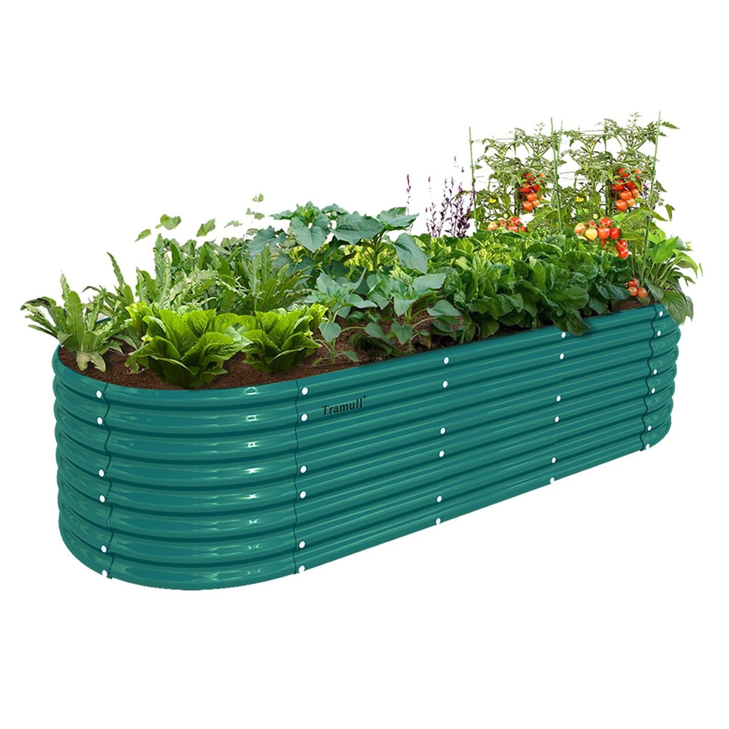 Tramull 8x3x2ft Galvanized Raised Garden Bed, 24" Tall Deep Root Metal Planter Boxes, Bottomless Above Ground Raised Garden Beds Outdoor Kit for Plants Vegetables, Flowers, Herbs, Fruits, Green