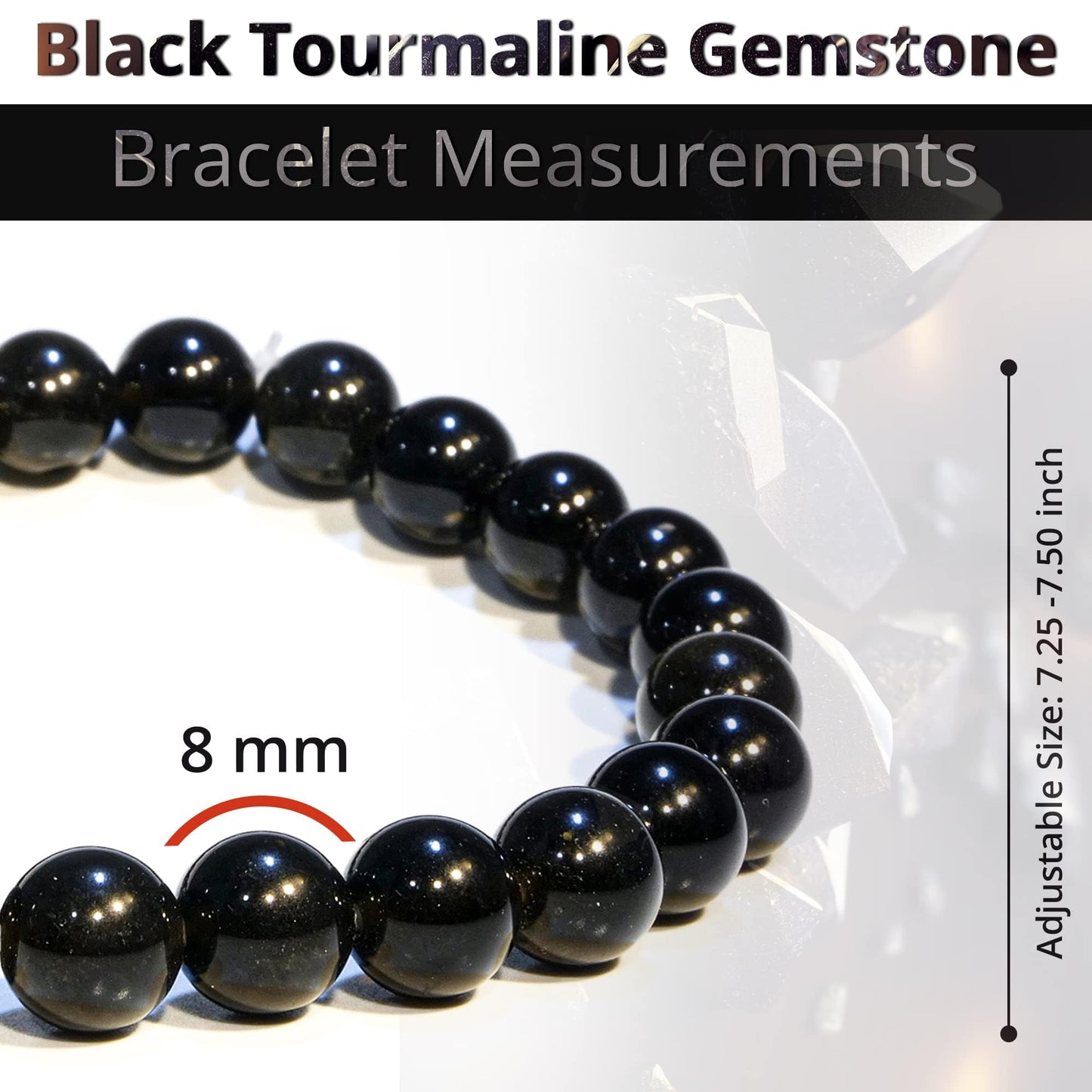 Crgwxzl Healing Crystal Bracelets for Women 8mm Natural Stone Beaded Stretch Bracelet Green jade African Turquoise Black Obsidian Spiritual Gemstone Lucky Jewelry Gifts