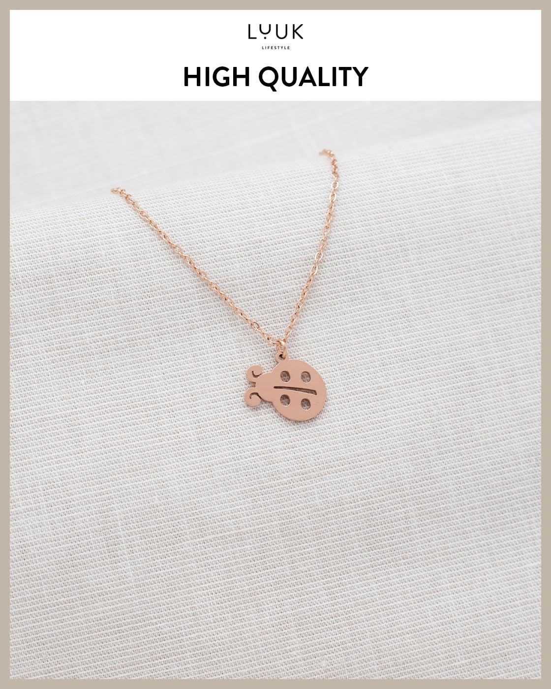 LUUK LIFESTYLE Adjustable Ladybug pendant necklace, 19 inches sturdy thin chain, waterproof, tarnish-free, Gift ideas for women, friend, granddaughter, dainty, trendy, casual, aesthetic