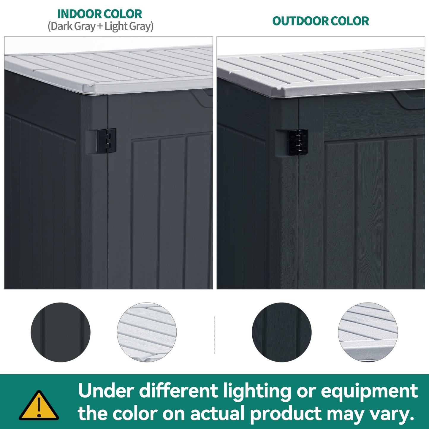 YITAHOME Extra Large Outdoor Horizontal Storage Shed, 4.5x4ft Resin Tool Sheds w/o Shelf, Easy to Assemble Waterproof Storage for Trash Cans, Garden Tools, Lawn Mower, Lockable, Dark Gray