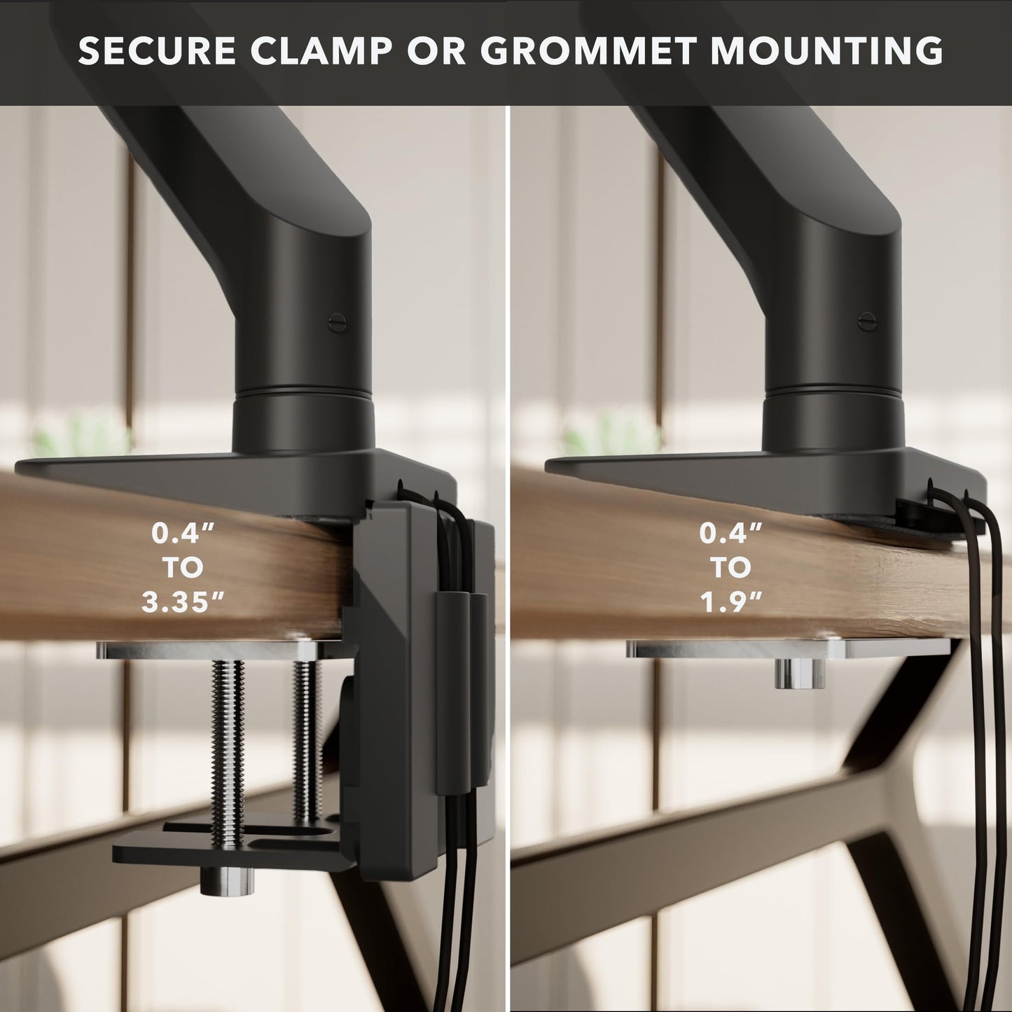Mount-It! Proflex Series Heavy-Duty Monitor Desk Mount, Fits 17–49” Ultrawide Curved Screens, Full Motion Gas Spring Arm, 44 lbs Capacity, USB-C & USB 3.0 Ports, VESA 75/100, Clamp or Grommet Base