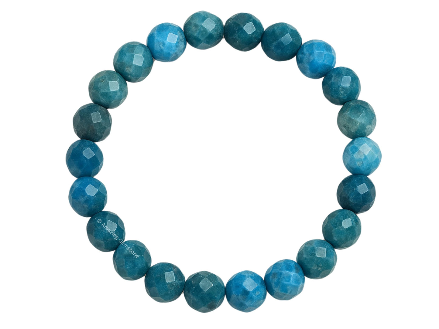 Amazing Gemstone Apatite Bracelet for Women - Chakra Mens Bracelet Protection Crystals and Healing Stones - Faceted Beaded Blessing Bracelet Spiritual Meditation Gift Christmas Stocking Stuffers