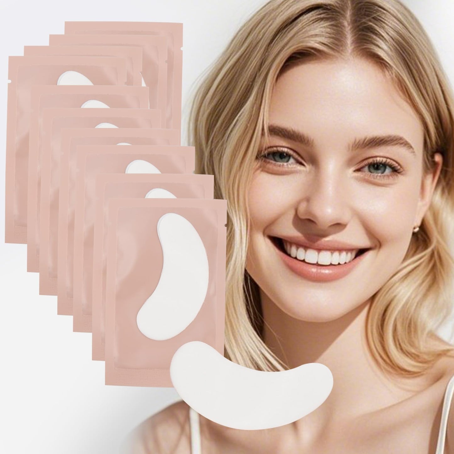 100 Pairs Hydrogel Under Eye Gel Patches Lint Free Eye Lash Pads Eyelash Extension Tool Mask Eyepads (#2-Pink)