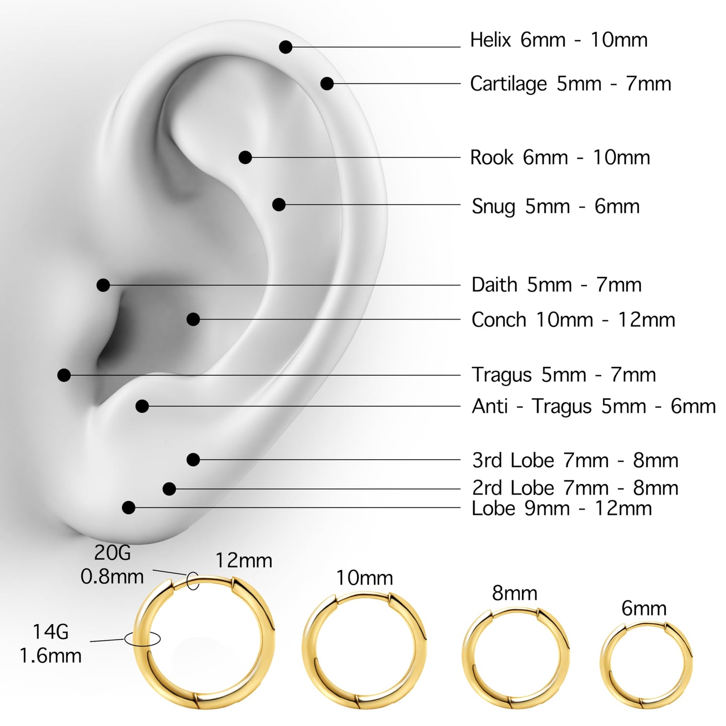 316L Surgical Stainless Steel Gold Huggie Hoop Earrings for Women Men, Stainless Steel Hypoallergenic Small Earring Set for Sensitive Ears, Cute Mini Thin Tiny Cartilage Earrings Stacks for Women Multiple Piercing Jewelry Gift