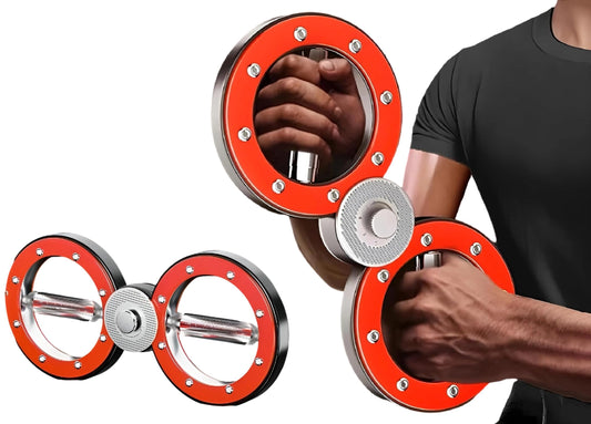 Adjustable Resistance Forearm Trainer, Arm Rehabilitation Exercise Equipment for Men and Women, 360° Rotation Muscle Burner Machine, Shoulder and Back Exercise for Home and Gym Use (Red)