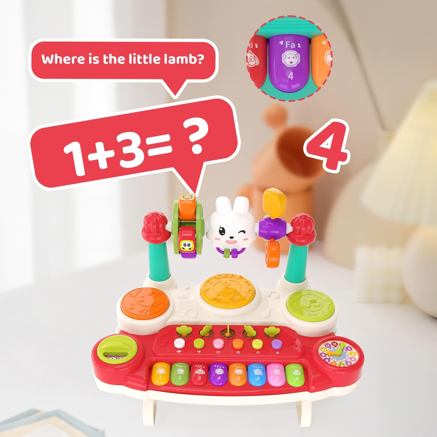 LESSETI 20 in 1 Baby Musical Toys - Interactive Piano Keyboard Drum Set for Infant 6 9 12 18 Months, Toddlers 1-3, Early Learning Development Educational Toy, Birthday Gift for Boys Girls 1 2 3 4