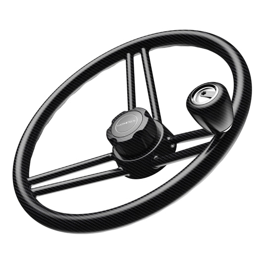 Gomexus Boat Steering Wheel Real Carbon Fiber 13.5″ Skiff Wheel 3K Carbon Universal Fit Easy Installation
