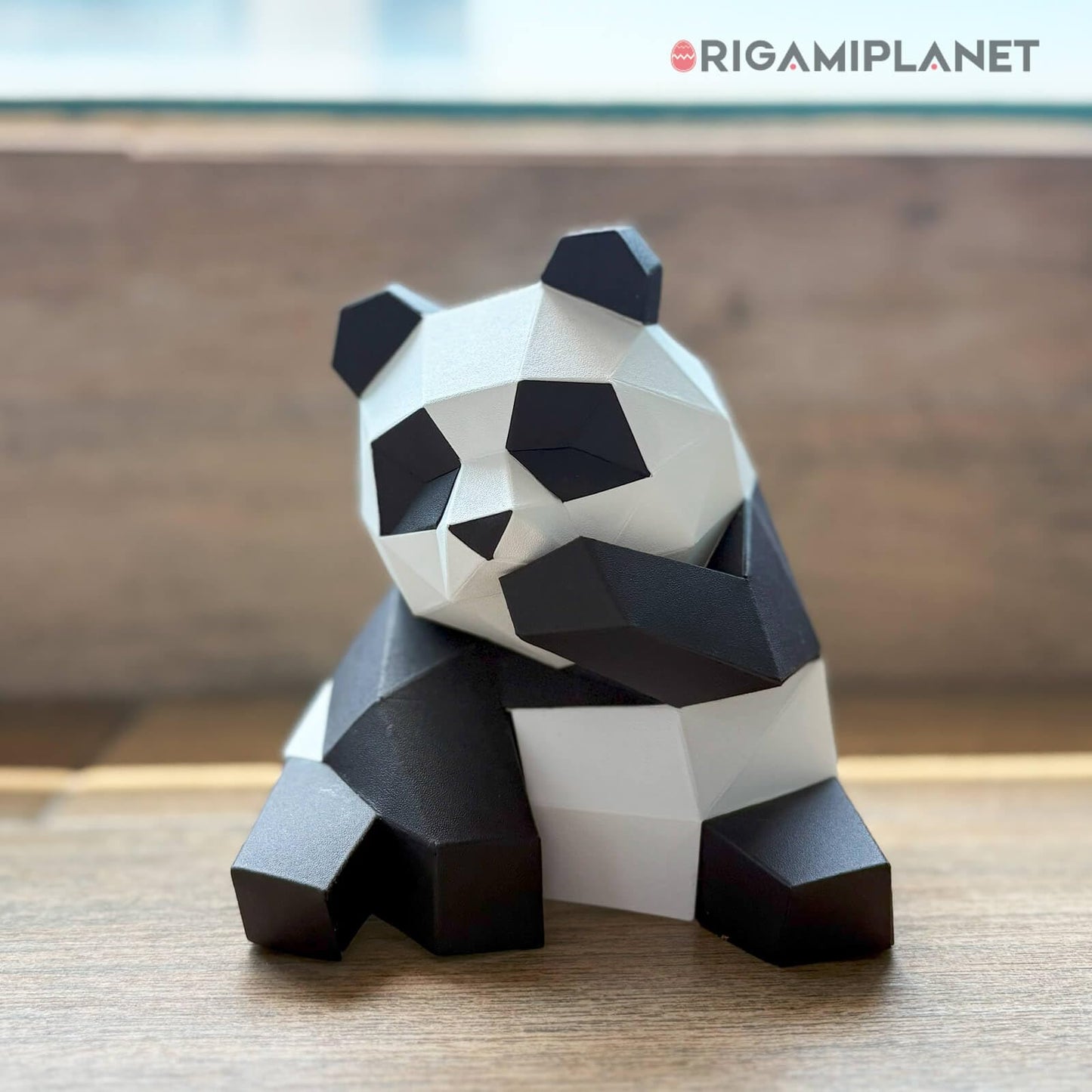 ORIGAMIPLANET 3D Panda Fanfan Origami Paper Craft Kit, Fun DIY Pre-Cut 3D Paper Art Model for Teens & Adults, Easy Handmade Animal Figurine Sculpture Gift Set for Bookshelf Decoration