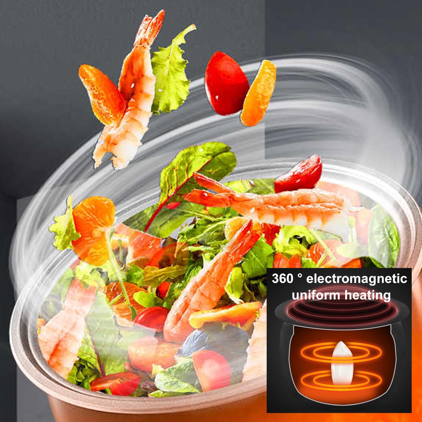 1000w Automatic Cooking Machine, 5.45 Quart 360° Rotation Pot Commercial Auto Stir Fry Machine for Cooking & Stewing, Rice Cooker, Multifunctional Choose with Smart Touch