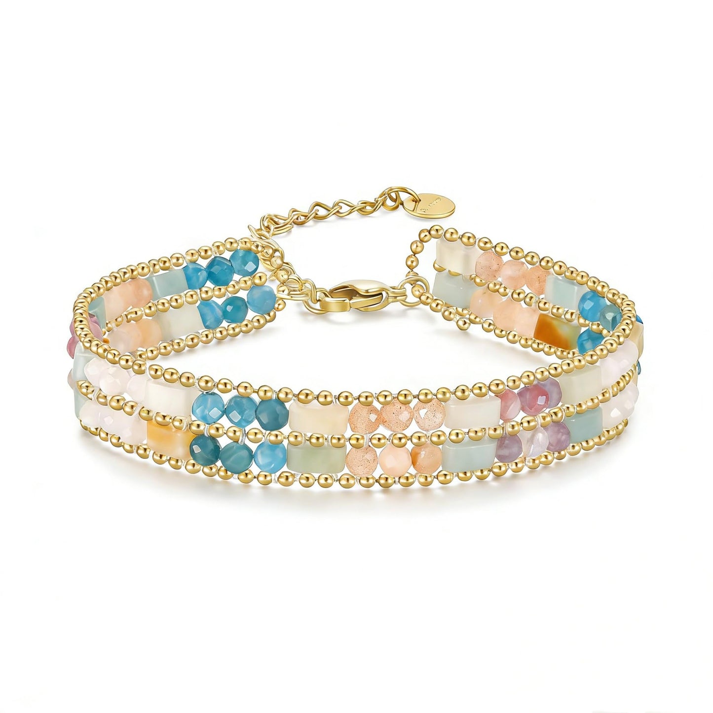 POMODA Boho Bracelets for Women Chakra Stackable Bohemian Bracelet Stack Energy Gemstone Crystal Healing Layered Summer Vacation Natural Stone Handmade Beach Jewelry for Women