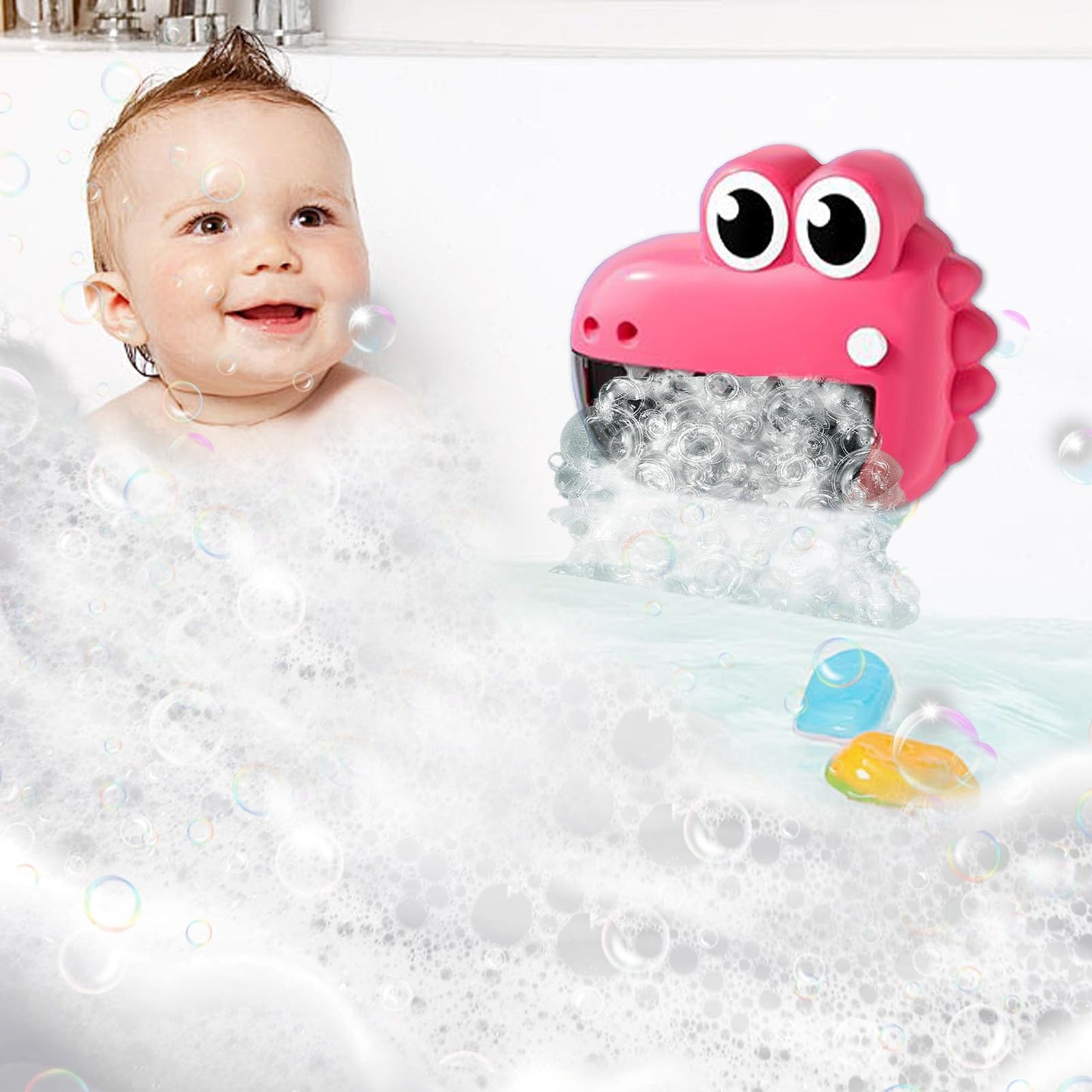 Bubble Machine for Bath Tub - Cute Frog Crocodile Bathing Toys for bathtimee | babyy Bathtub Bubble Machine Maker | Animal bathtimee Shower Toys for babyy Boy Girl