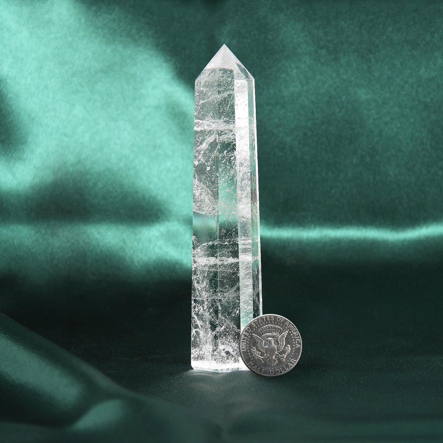Clear Quartz Crystal Wand-1 Pc 4.3''-4.7'' Natural Clear Quartz Crystal Wand, Healing Crystal and Stones, Natural Clear Quartz Stone Tower, Gift Box Packaging