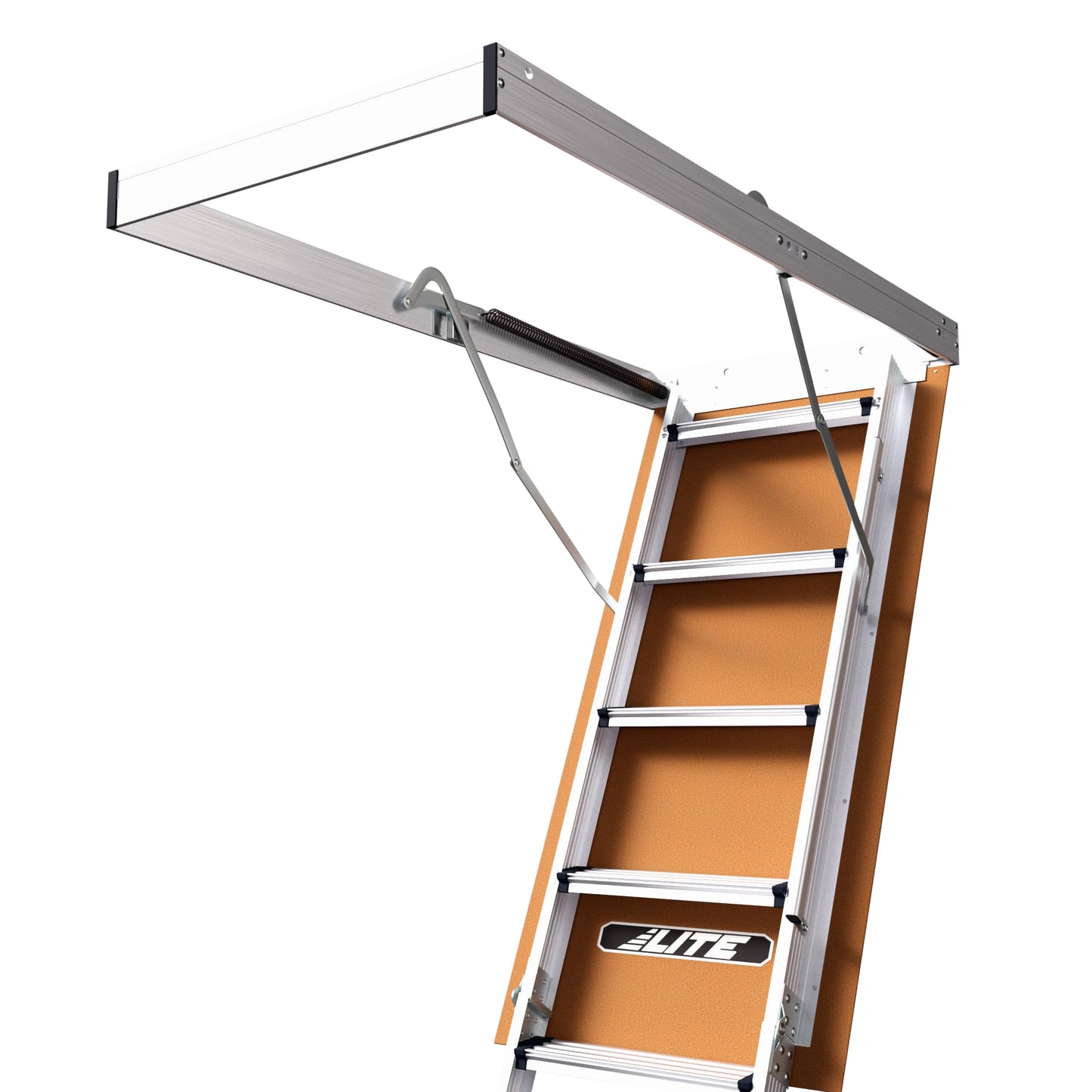 LITE 10-foot Aluminium Attic Ladder 54"W x 22.5"H (Rough Opening), 375-Pound Load Capacity, Type IAA, AA2211