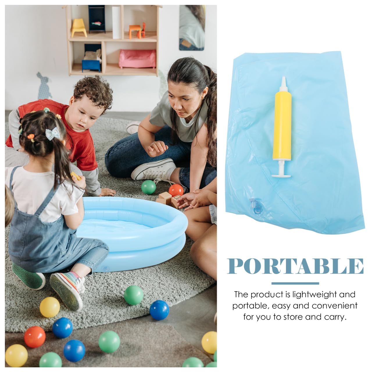 Baby Inflatable Pool, Sandpit Toys Blow up Pool Children Inflatable Pool Baby Blow Up Pool Wading Pool for Children Sand Outdoor Fishing Toy Sandpit Plaything
