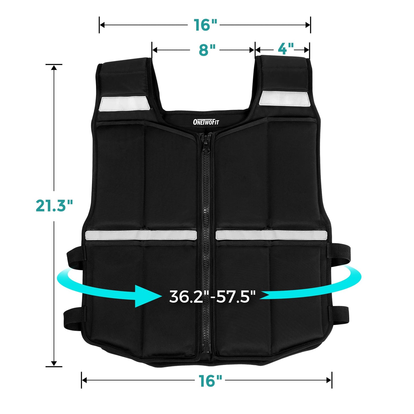 Adjustable Weighted Vest for Men, 45lb/35lb/19lb Unisex Walking Rucking Vests with Zipper/16pcs Silicone Weights, Strength Training Workout Vest for Running GYM Home, Removable Reflective Strips