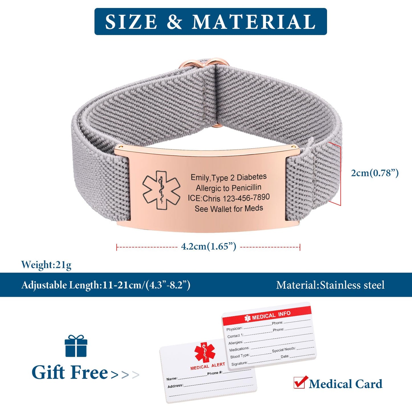 VNOX Dnr(Do Not Resuscitate) Medical Alert Bracelets for Women Men Patients Stainless Steel Emergency Bracelets Wristbandersonalized Mens Life Health Alert Bracelet