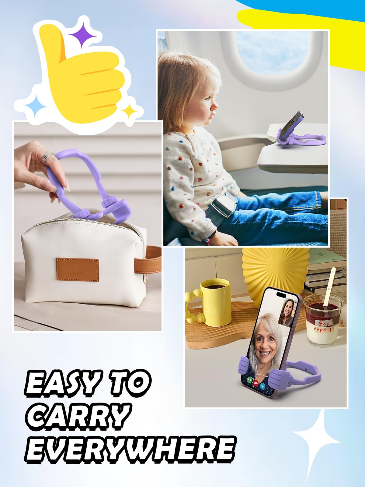 Gifts for Mothers Day Mom Wife Cell Phone Holder: Funny Gifts for Teenager Tween Women Daughter Thumb Up Cell Phone Stand Stand Stocking Stuffers Birthday Gadget for Teen Girl Gift Trendy Stuff Ideas