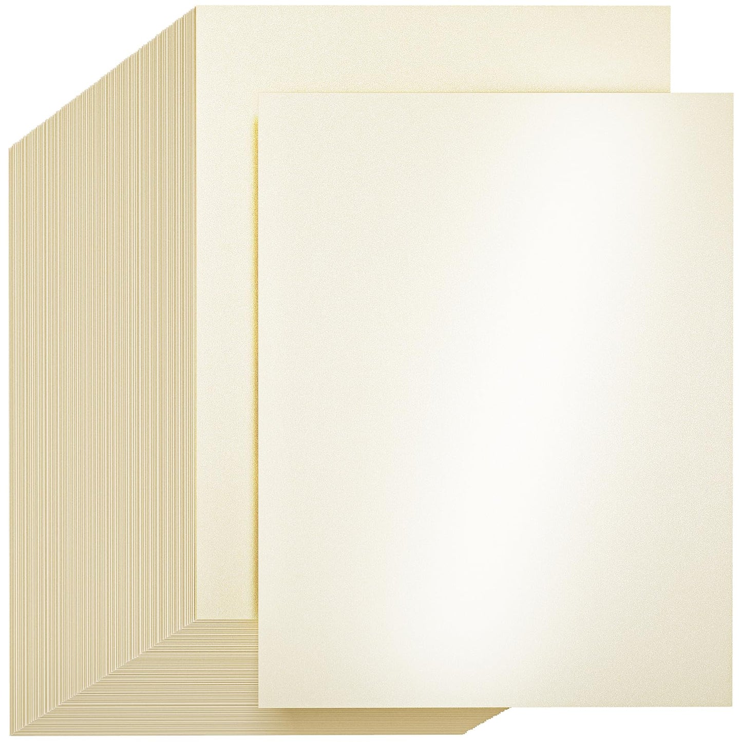 CreGear 100 Sheets Cream Shimmer Cardstock Printer Paper 8.5 x 11, 78lb/210gsm Glossy Card Stock, Premium Pearl Cardstock, Double Side Pearlescent Paper for DIY Craft, Christmas Card Making,Invitation