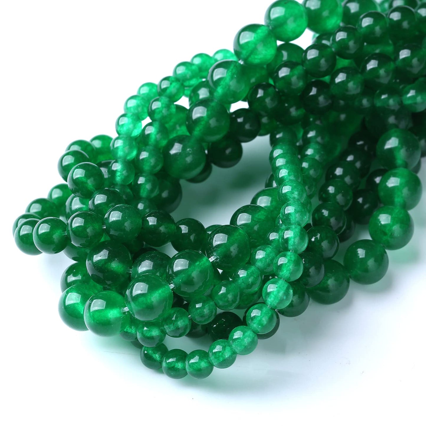36PCS 10MM Natural Green Jade Stone Beads Energy Healing Beads for DIY Jewelry Bracelet Necklace Making for Jewelry Making15Inch
