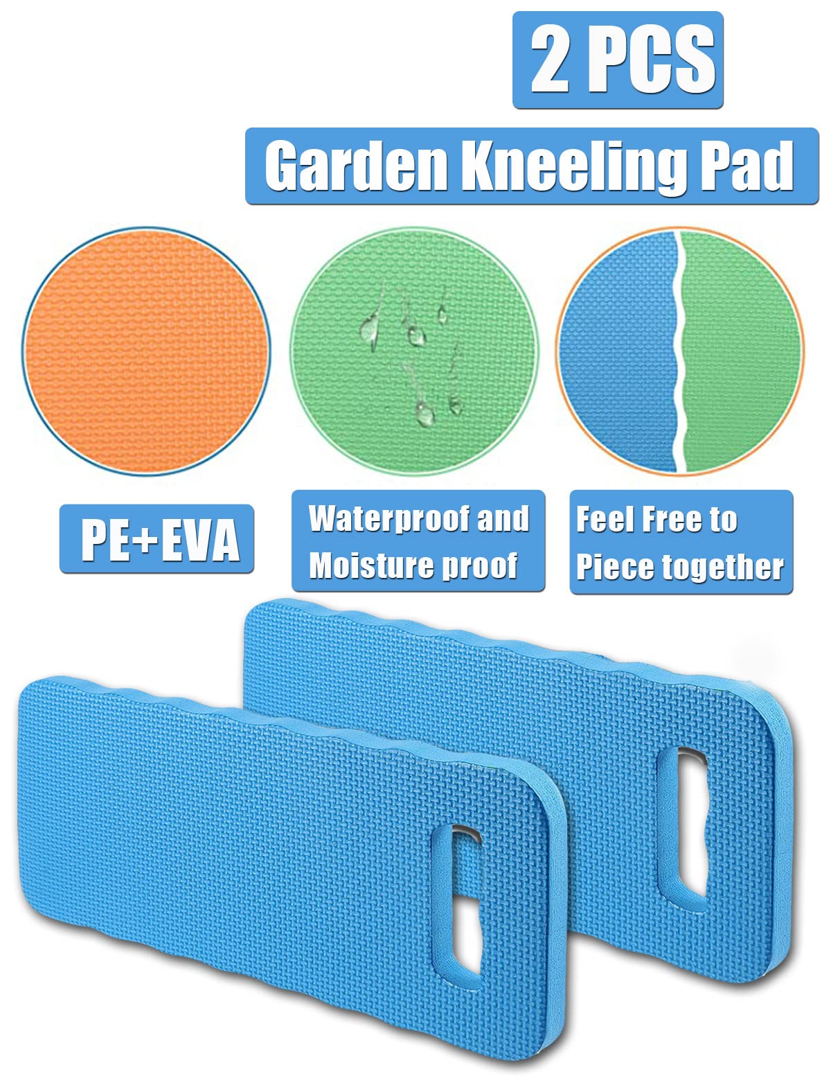 YWSHF 2 PCS Garden Kneeling Pad,Knee Mat Waterproof Foam Knee Pads for Gardening,Cleaning,Baby Bath,Yoga,Praying and Exercise 15.745'' x 7.09'' x 0.79''