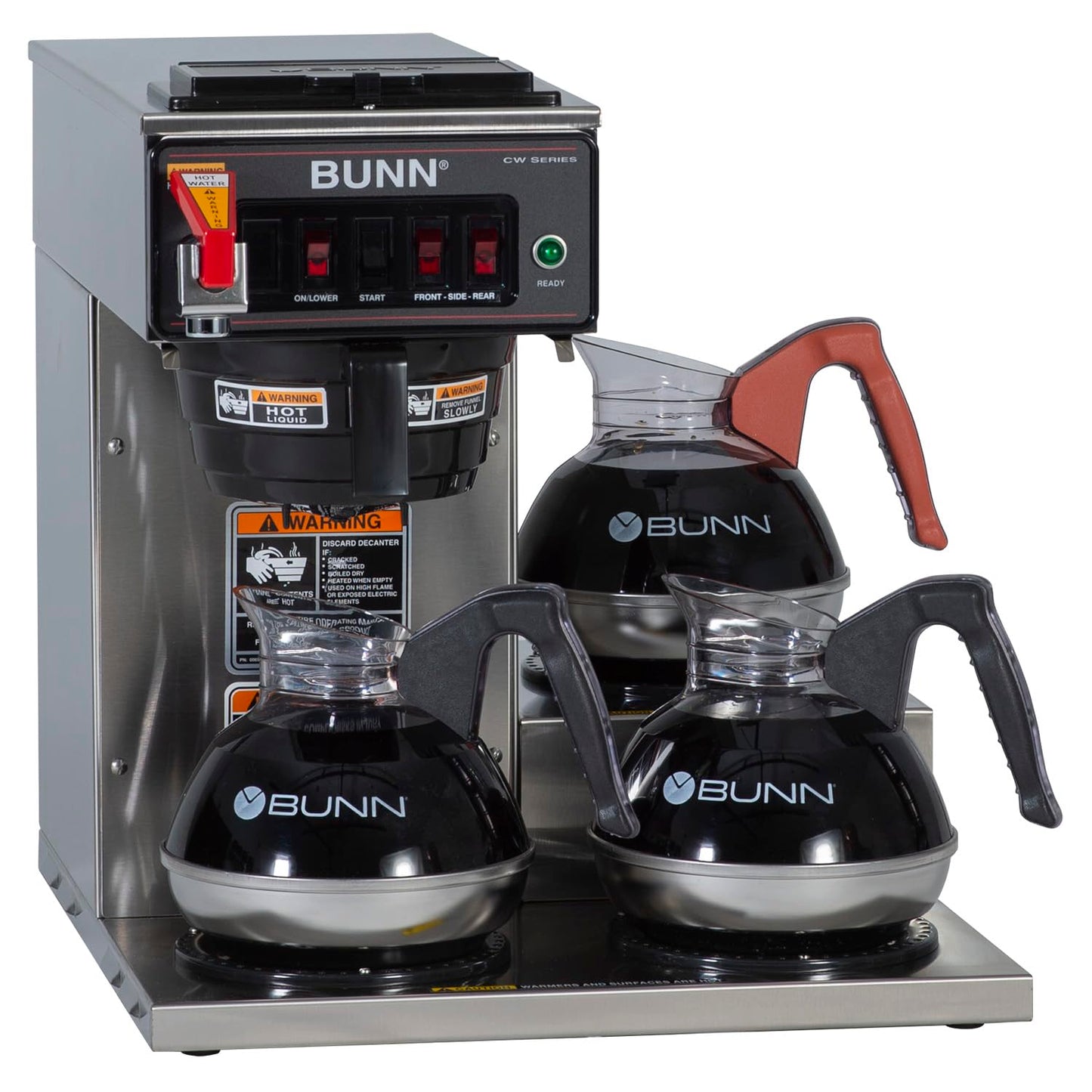 Bunn 12950.0212 CWTF15-3 Automatic Commercial Coffee Brewer with 3 Lower Warmers (120V)
