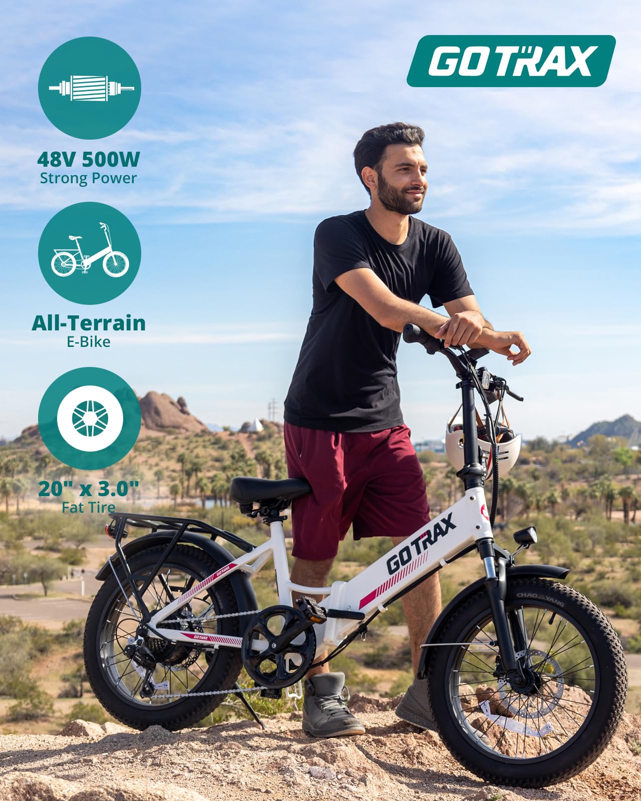 Gotrax R2 20" Folding Electric Bike with 55 Miles (Pedal-assist1) by 48V Battery, 20Mph Power by 500W, LCD Display and 5 Pedal-Assist Levels, 7-Speed & Front Shock Absorber for Off-Road Bicycle Black