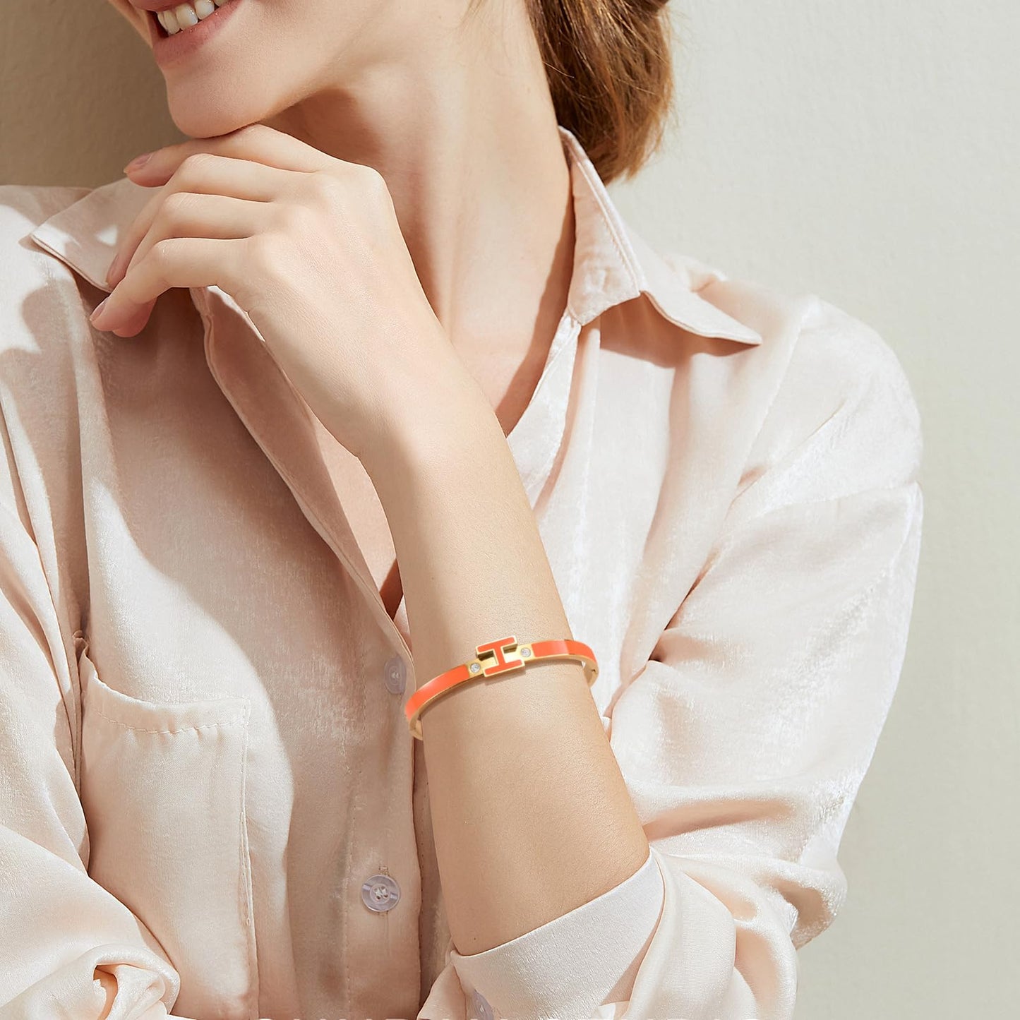 Hothink H Bracelets for Women,H Bracelet Bangle Bracelets,Dainty Bracelet Easter Christmas Mothers Day Gifts for Womens