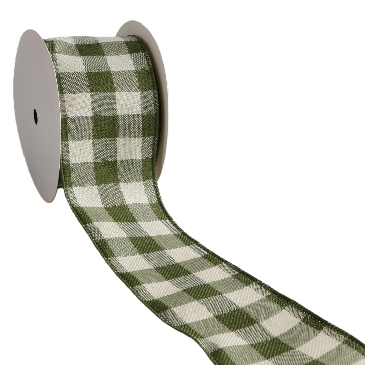 Meseey Sage Green Buffalo Plaid Burlap Wired Ribbon - 2.5 Inch Checkered Jute Ribbon for Rustic Wedding Decor, Christmas Wreaths, DIY Crafts, Farmhouse Gift Wrapping & Holiday Party Supplies