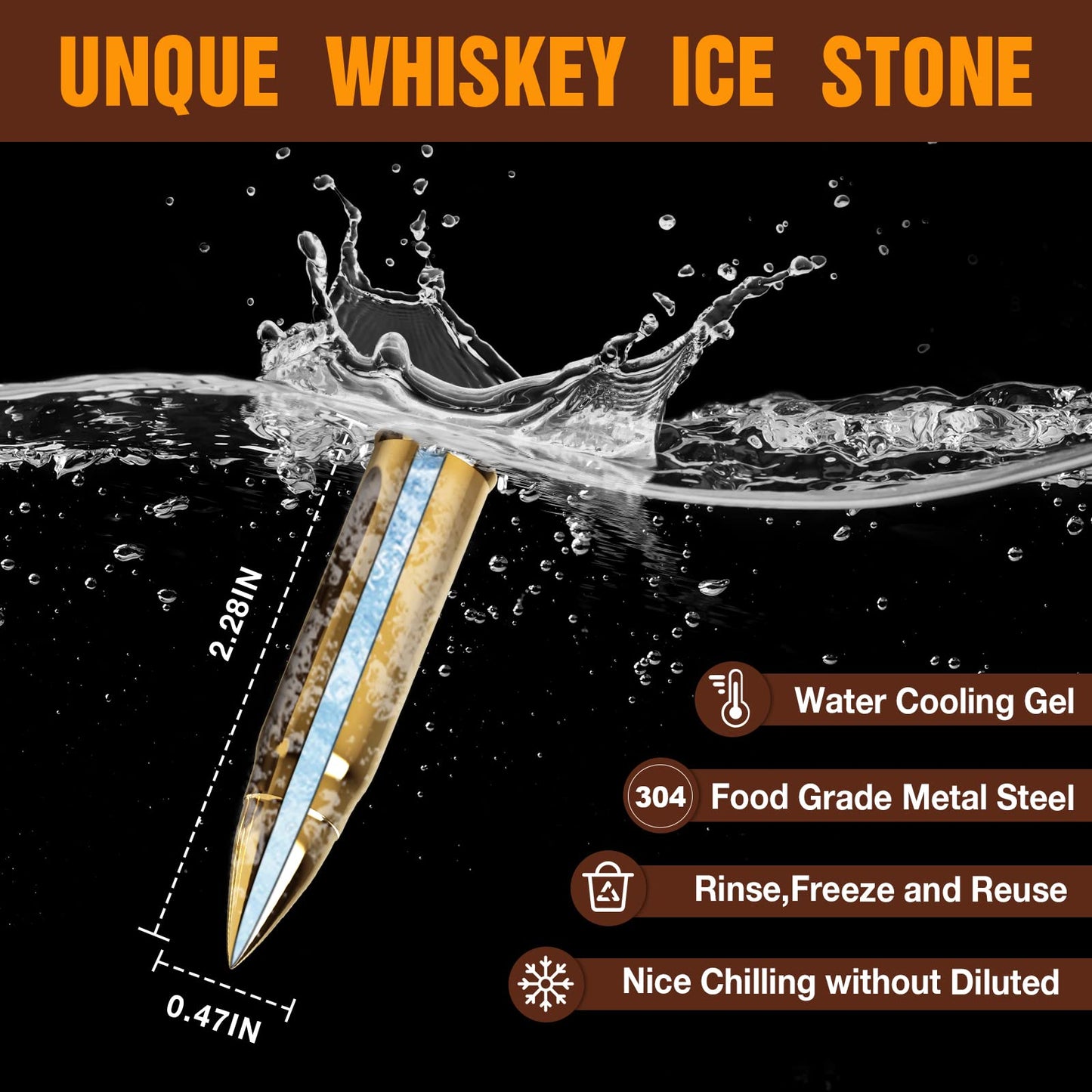 Gifts for Men Him Christmas, Whiskey Stone Gifts for Husband Anniversary, Unique Birthday Gift Ideas for Dad from Daughter Son Wife, Cool Stocking Stuffers, Bourbon Gadgets for Grandpa Uncle Father