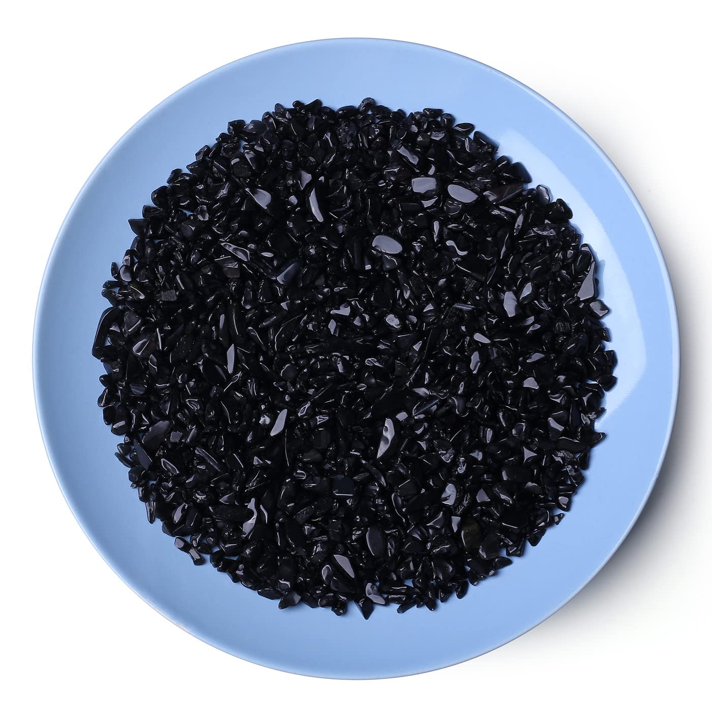 LAIDANLA Obsidian Crushed Stone Crystal Chips Bulk Natural Gemstones Healing Reiki Crystals Mini Quartz Vase Filler Aquarium Gravel 100g