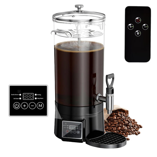 GKFF Coffee Urn Commercial Coffee Maker, Food-grade Plastic 9.5 L 60 Cups, Hot Chocolate Machine,Transparent Electric Percolator Coffee Pot for Catering Hot Water Urn for Hot Cocoa, Drink, Tea, Juice